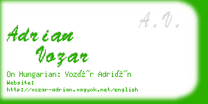 adrian vozar business card